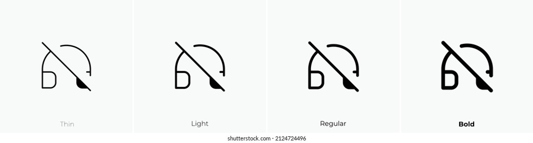 Kopfhörer-Schrägstrich-Symbol. Thin, hellrosa und feines Design einzeln auf weißem Hintergrund