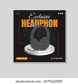 headphone social media post design