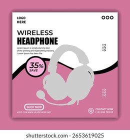 Headphone Social Media Post Design