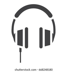 Headphone solid icon, listen and music, vector graphics, a glyph pattern on a white background, eps 10.