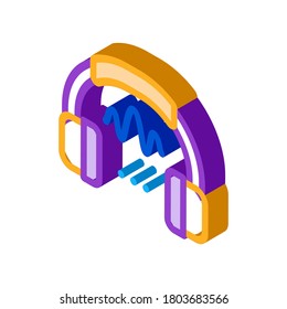 headphone sound icon vector. isometric headphone sound sign. color isolated symbol illustration