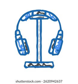 headphone stand home office doodle icon sketch vector. headphone stand home office sign. isolated symbol illustration