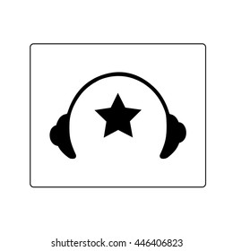 Headphone and star icon