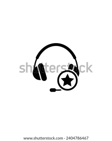headphone with star icon, vector best flat icon.
