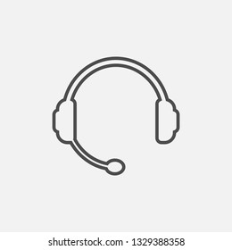 Headphone support icon isolated on white background. Vector illustration.