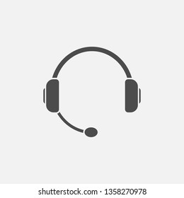 Headphone support icon isolated on white background. Vector illustration.