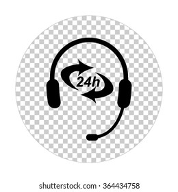 Headphone for support or service   black vector icon