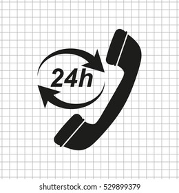 Headphone for support or service  - black vector icon