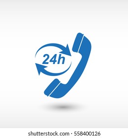 Headphone for support or service -  blue vector icon