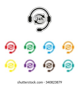 Headphone for support or service - color vector icon