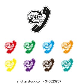 Headphone for support or service - color vector icon