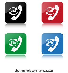 Headphone for support or service  - color vector icon  with shadow