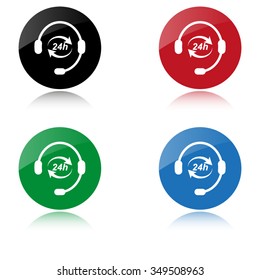Headphone for support or service - color vector icon