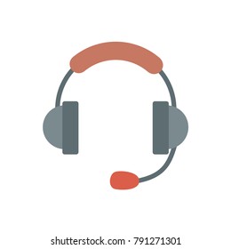 Headphone support service flat icon