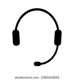 headphone for support or service. Flat style vector illustration isolated.
