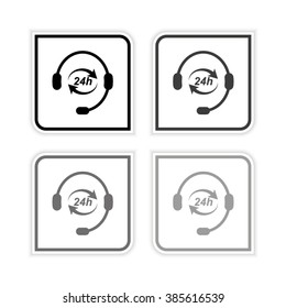 Headphone for support or service -  grayscale vector icon