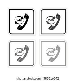 Headphone for support or service -  grayscale vector icon