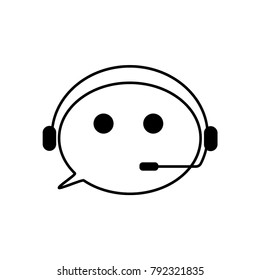 Headphone for support or service icon