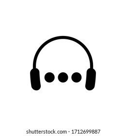 Headphone for support or service - icon isolated on white 