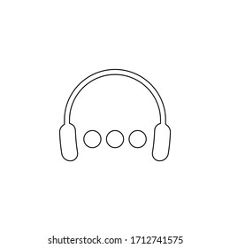 Headphone for support or service - icon isolated on white 