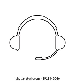 Headphone for support or service icon isolated on white background