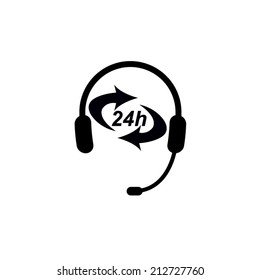 Headphone for support or service - icon isolated on white 