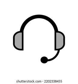 Headphone for support or service  icon isolated on white