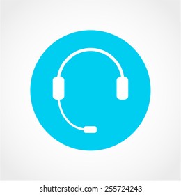 Headphone for support or service Icon Isolated on White Background