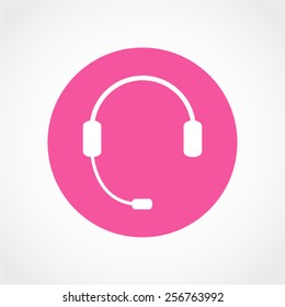 Headphone for support or service Icon Isolated on White Background