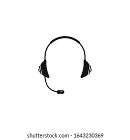 Headphone for support or service - vector icon isolated on white