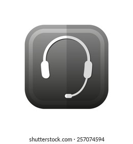 Headphone for support or service - vector icon, flat design