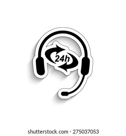 Headphone for support or service - vector icon