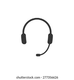 Headphone for support or service - vector icon