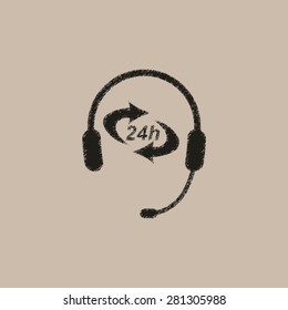Headphone for support or service - vector icon