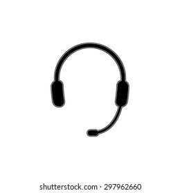 Headphone for support or service - vector icon