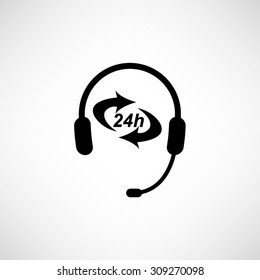 Headphone for support or service - vector icon