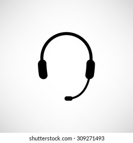 Headphone for support or service - vector icon