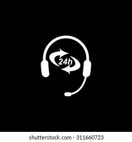 Headphone for support or service - vector icon