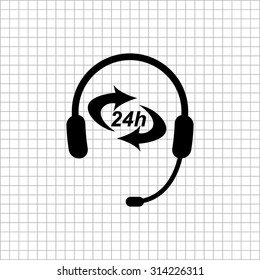 Headphone for support or service - vector icon