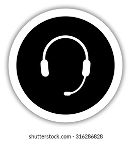 Headphone for support or service - vector icon
