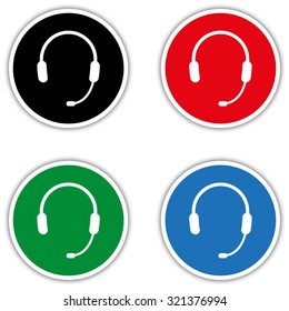 Headphone for support or service - vector icon