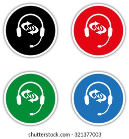 Headphone for support or service - vector icon