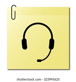 Headphone for support or service - vector icon