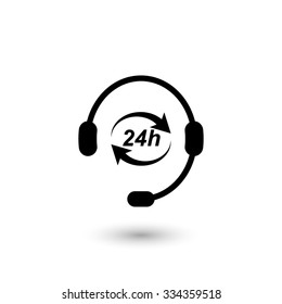Headphone for support or service -  vector icon