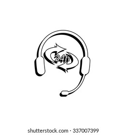 Headphone for support or service - vector icon