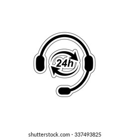 Headphone for support or service - vector icon