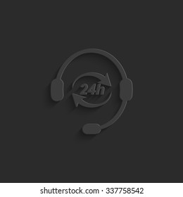 Headphone for support or service - vector icon