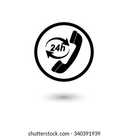 Headphone for support or service - vector icon with shadow