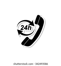 Headphone for support or service - vector icon with shadow