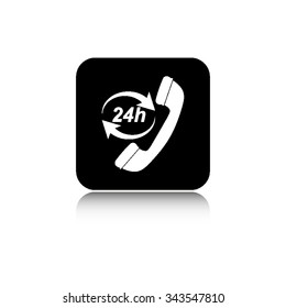 Headphone for support or service - vector icon  with shadow